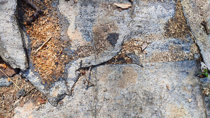 Gray old orange rough roofing material. Background, texture, pattern, frame and copy space. Vintage