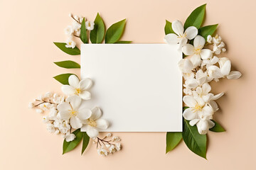 Natural Elegance: DIY Paper Mock-Ups with Floral Frame for Weddings, Showers, and Special Events