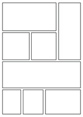 Manga storyboard layout A4 template for rapidly create papers and comic book style page 13