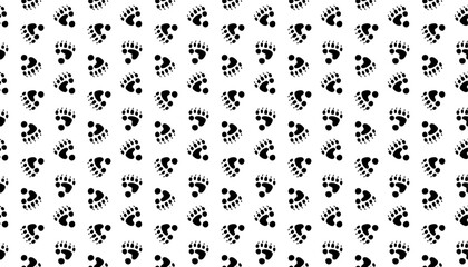 パンダの足跡のシームレスなパターン背景