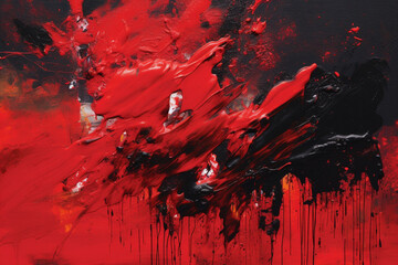 Red and black painting background design, Abstract acrylic and watercolor painting, Generative AI