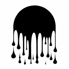 Dripping ink Vector illustration Chocolate drop Black Dripping liquid
