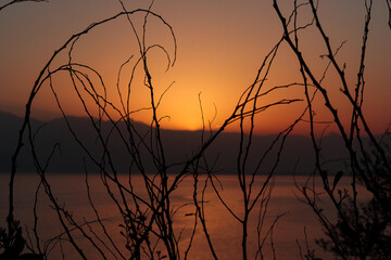 Obraz premium Beautiful sunset from Antalya Turkey