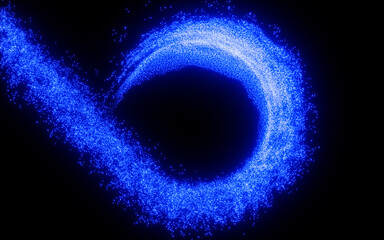 Abstract glowing particles, 3d rendering.