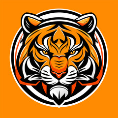 Tiger Head Illustration Vector.