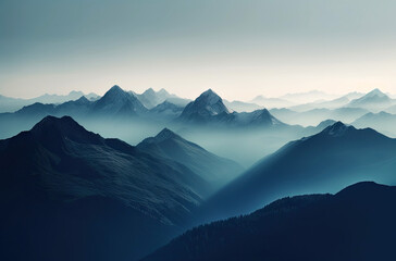 Fototapeta premium mountains in the fog