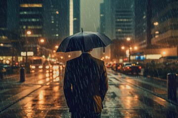 Man with Umbrella during rain