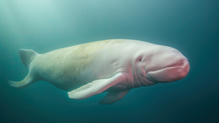Fototapeta premium beluga whale in the ocean created with Generative AI technology
