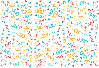 Obraz premium Fun colorful line doodle shape icons. Design for children or party celebrations with basic shapes. Vector