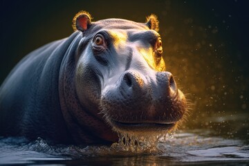 Adorable Baby Hippo Exploring Its Natural Habitat