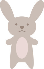 A toy bunny isolated on white background. Vector illustration