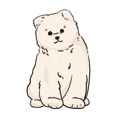 Cute dog character hand drawn