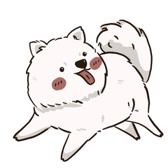 Cute dog character hand drawn
