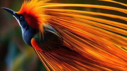 bird of paradise in creative concept picture created with Generative AI technology