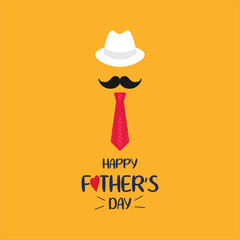 Poster happy fathers day greetings orange background