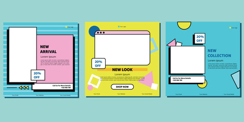 Creative social media post template collection
