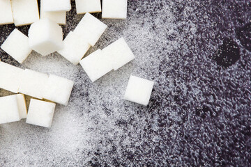 Sugar cubes made up in a pyramid