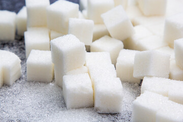 Sugar cubes made up in a pyramid