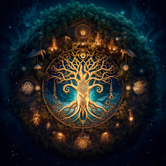 Obraz na płótnie Canvas ornament with the tree of life, ai generated