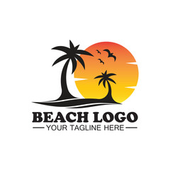 Obraz premium Beach logo design Vector template