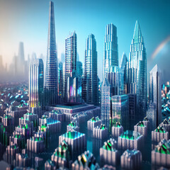 Impressive skyline of a modern and futuristic city