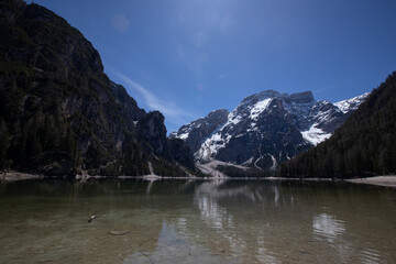 lake in the mountains dolomites
