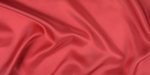 Red satin fabric background