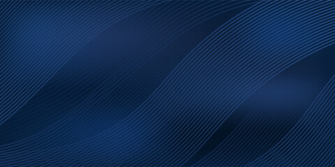 3D modern wave curve abstract presentation background. Luxury paper cut background. Abstract decoration, golden pattern, halftone gradient, 3d vector illustration. Unique dark blue background