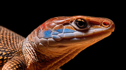 Fototapeta premium tongued skink with colorful skin created with Generative AI technology