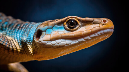 Obraz premium tongued skink with colorful skin created with Generative AI technology
