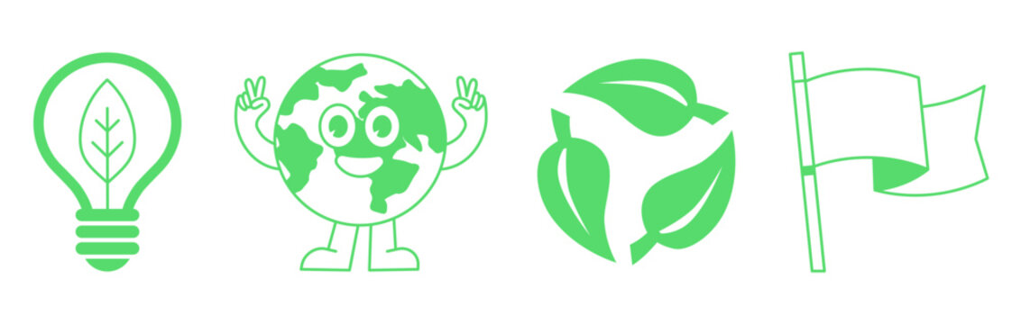 Vector logo design templates, elements, organic, eco and bio stickers and badges, ecology and recycle concepts, save planet nature and environment, tree and leaves, earth 