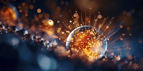 AI Generated. AI Generative. Macro photo atom decoration space future graphic splash. Graphic Art