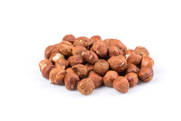 Heap of hazelnuts