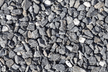 Crushed grey stones