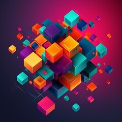 bacground modern colorful Cube geometry light 