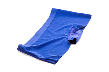 Blue women's panties on a white background