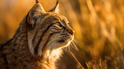 bobcat in detailed view created with Generative AI technology