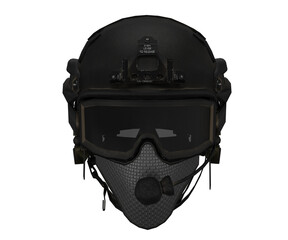 3d rendering black tactical helmet