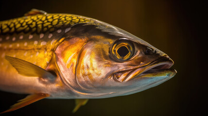 Fototapeta premium bonito fish in the ocean in detailed view created with Generative AI technology