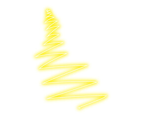 Neon shiny lines png. Glowing yellow lines on transparent background.
