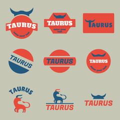 Bull logo. Abstract stylized cow or bull head with horns icon. Premium logo for steak house, meat restaurant or butchery. Taurus symbol. Vector illustration.