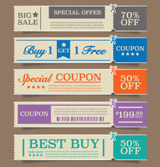 Set of sale banners.