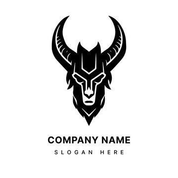 Harness the power of symbolism with a striking Baphomet head illustration logo design. Bold, mysterious, and evocative for a captivating brand. Generative AI