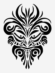 Stylized tribal tattoo design element, bringing a sense of raw energy, spirituality, and ancestral heritage to your creative projects Generative AI