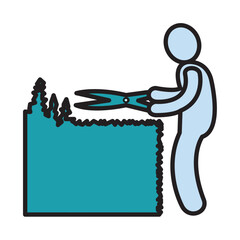 Filled Line CUTTING PLANT FENCES design vector icon design vector line icon svg