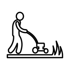 MOW THE LAWN design vector icon design vector line icon svg