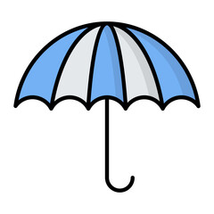 Umbrella Line Color Icon