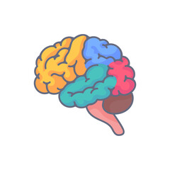 Human brain jagged. The concept of developing learning and creativity skills.