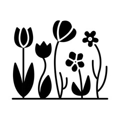 Solid FLOWERS design vector icon design vector line icon svg