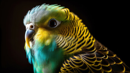 Obraz premium Budgerigar in beautiful colors created with Generative AI technology